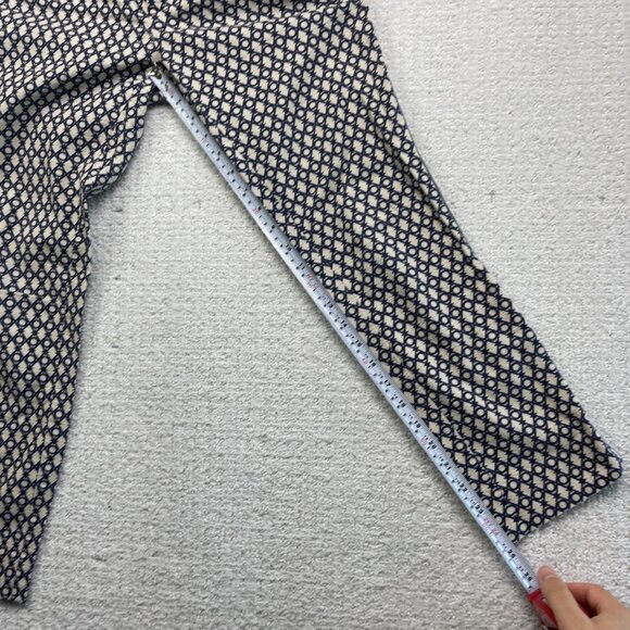 Cartonnier Women's Blue/Off-White Pants Boho Geometric Pattern AOP Size 0 - Picture 6 of 11